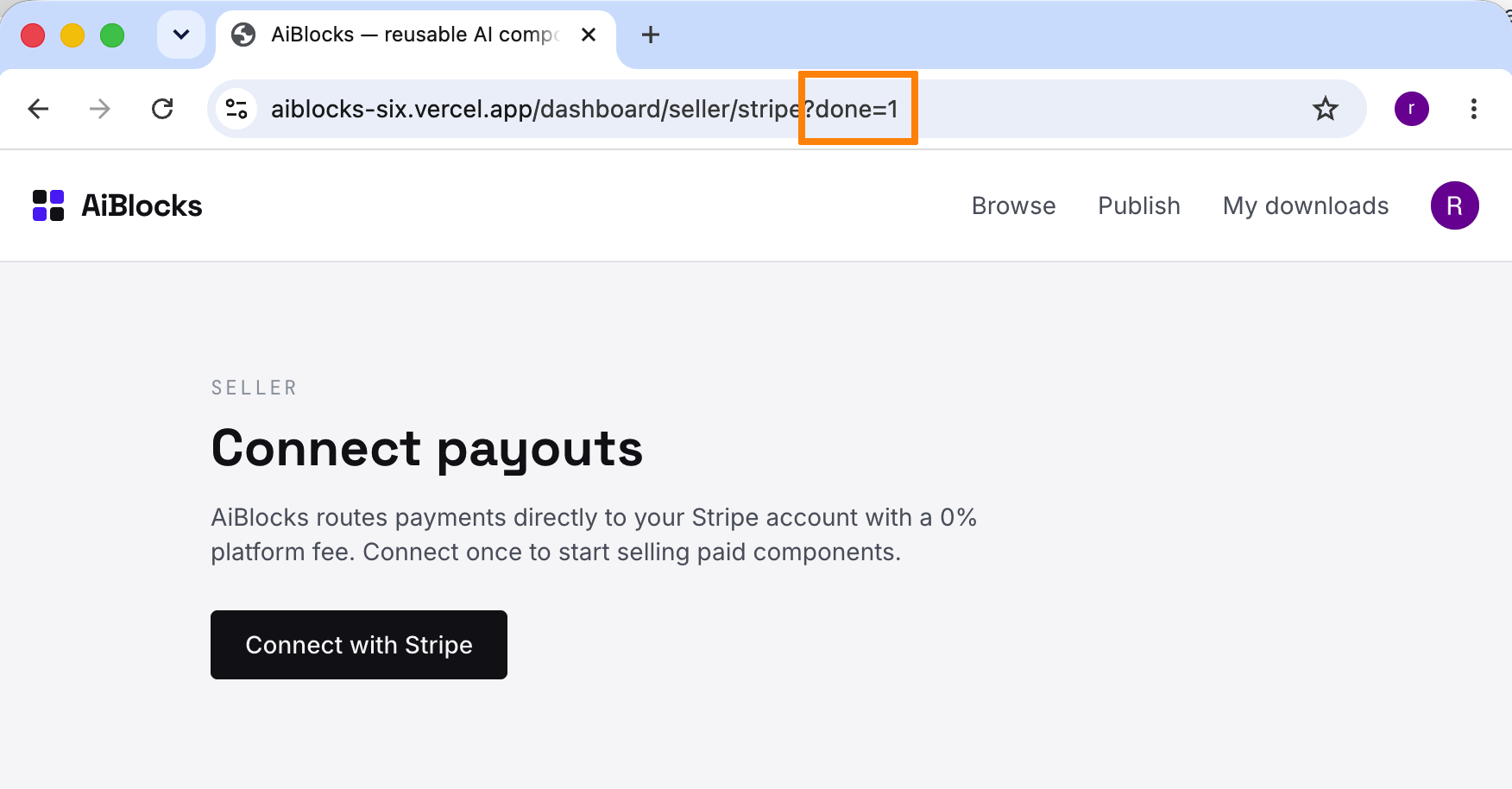 Returned to AiBlocks after onboarding